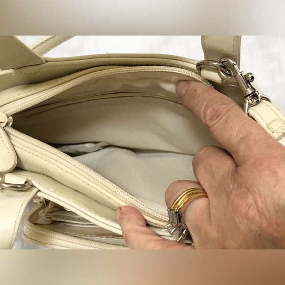 Rosetti Ivory Crossbody Purse 56” Removable Strap also has Handles - Picture 6 of 11